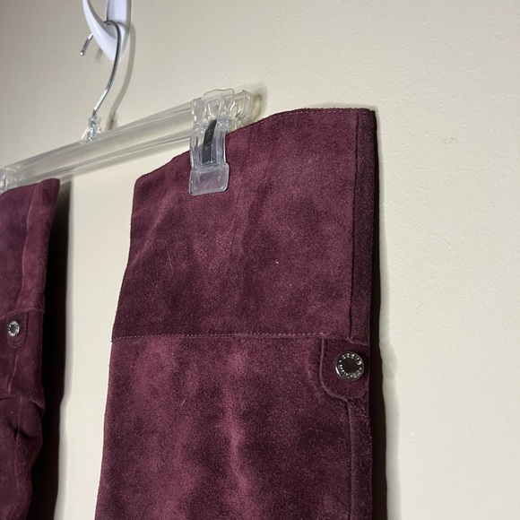 Steve Madden Balen Leather Suede Knee High Slouch Boot Burgundy 6 - Picture 5 of 16